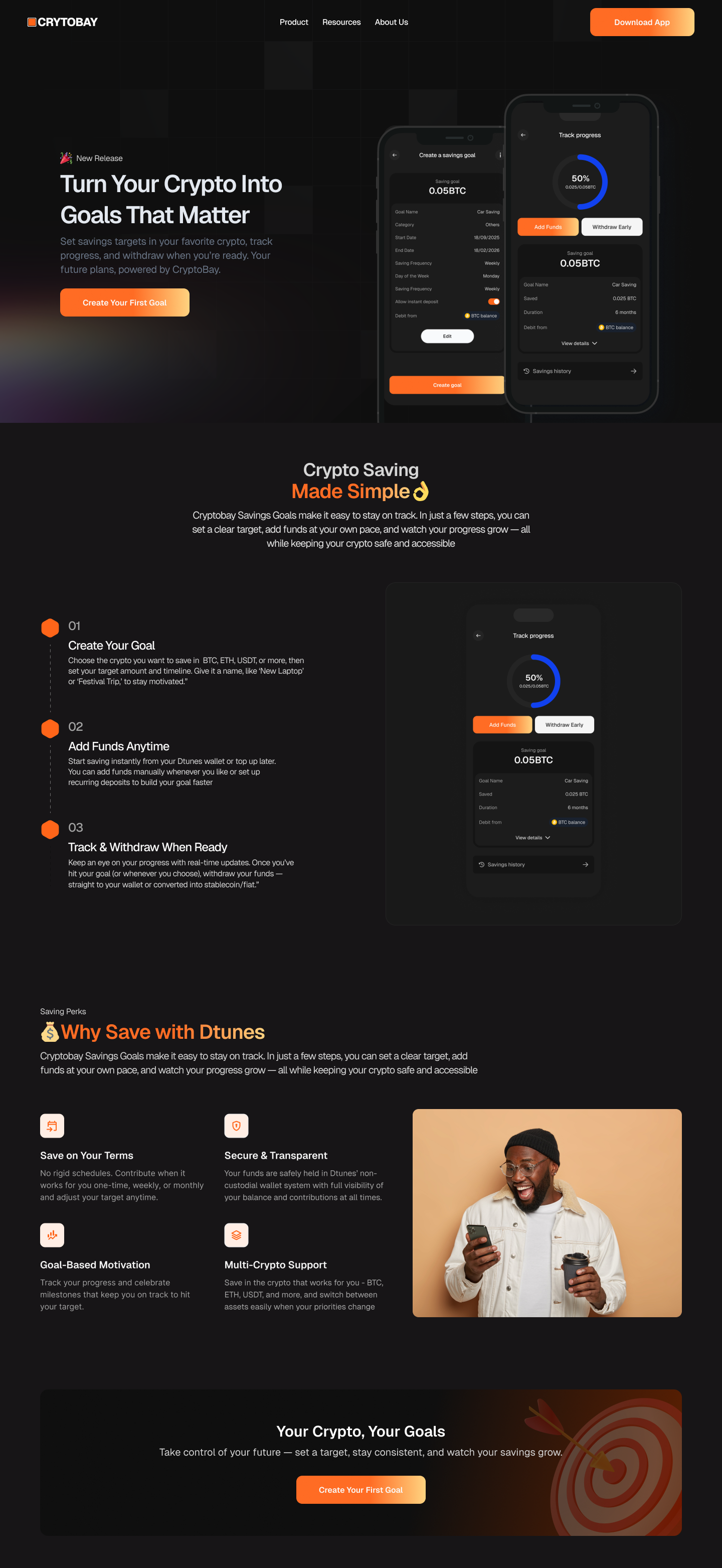 Savings Feature Landing Page